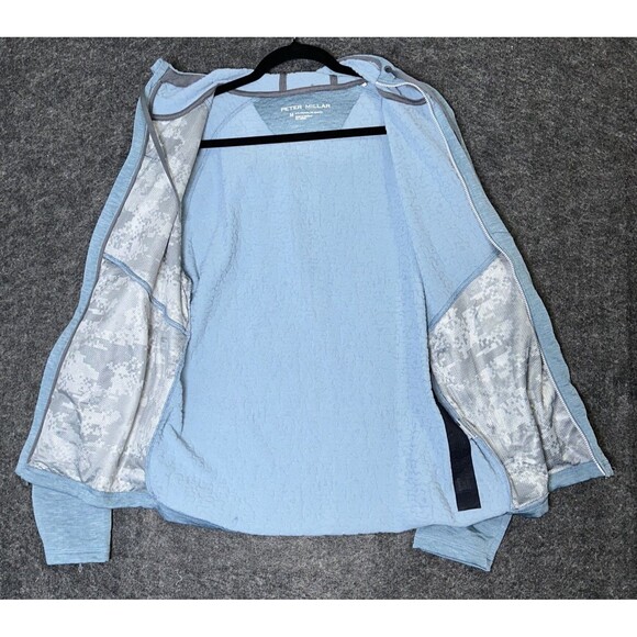 Peter Millar Men's Embroidered Rainfall Eclipse Performance Hoodie Jacket Medium - Picture 2 of 7